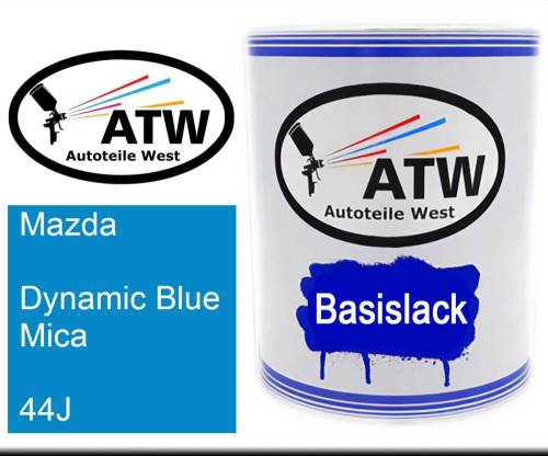 Mazda, Dynamic Blue Mica, 44J: 1L Lackdose, von ATW Autoteile West.